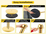 8 PCS gold stanchions and red velvet ropes,6 Red Velvet Ropes and Posts, Crowd Control Barriers 63360794