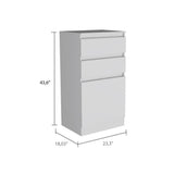 Kamelot Dresser With Jewelry Box, Single Door Cabinet, Mirror, Two Drawers -White B07091920