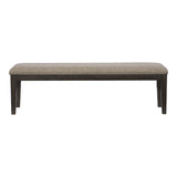 Traditional Style Wood Framed 1pc Bench Upholstered Naihead Trim Wire Brushed Rustic Brown Finish B01161312