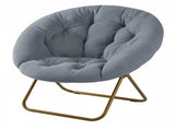 Faux Fur Saucer Chair, Comfortable Disc Chair, Ideal for Living Room & Bedroom, in Gray, White, Pink 97576381