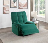 ZNTS Reclining Chair Green Velvet Upholstery Square Tufted Back Pillowtop Arms Solid Wood Furniture B011P182494