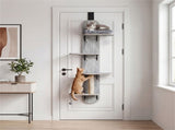 Door Hanging Cat Tree 5-Level Height Adjustable 4-Tier Climber No-Drill for Apartment Grey 62993230