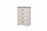 1pc Farmhouse Style Four Drawer Chest Beige Finish Rustic Bedroom Solid Wood Wooden Furniture B011P234274