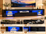 High Gloss TV Stand with RGB LED Lights, 61.4" x 13.8" x 15.7", MDF UV 13779734
