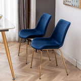 Aufurr Modern Velvet Dining Chair, Set of 2, Blue T2574P164537