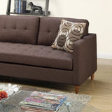 Chocolate Polyfiber Sectional Sofa Living Room Furniture Reversible Chaise Couch Pillows Tufted Back B011127927