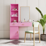 Pink modern simple hair desk, multi-layer storage space W33163007