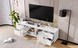 U-Can 70.9'' Modern TV Stand for TVs up to 75 Inches, Entertainment Center with Glass Door, 4 N724P224767K