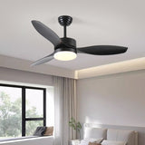 ZNTS 52 inch Indoor/Outdoor Ceiling Fan with LED Select Light Kit - Black 22880690