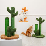 ZNTS Cat Scratching Post Cactus Cat Scratcher Featuring with 3 Scratching Poles and Interactive Dangling 56580340