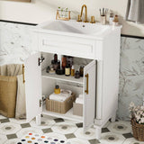24" Vanity with Integrated Ceramic Sink, Cabinet with 2 Doors, Single Sink N710P277711K
