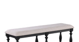 1pc Transitional Relaxed Vintage Style Charcoal Black Finish Standard Height Dining Chair Fabric B011P145135