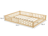 Original wood color painted pine fence bed with door and deck board full children's wooden bed 67853581