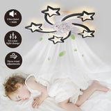 29Inches Ceiling Fan with Lights Remote Control Dimmable LED, 6 Gear Wind Speed Fan Light W1962P207162