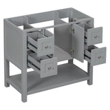 36'' Bathroom Vanity without Sink,Free Standing Vanity Set with 4 Drawers& Soft Closing Doors,Solid WF317175AAE