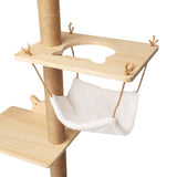 ZNTS Wall-Mounted Cat Scratching Pad for Small to Large Cat, Indoor Wood Cat Tree with Hammock, Cat W2181P144463