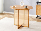 Chinese countryside retro solid wood round simple modern imitation rattan wooden W1151P154825