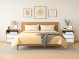 White Oak color, P2 particleboard with linen-textured melamine finish, drawers with beveled edges, 62963235