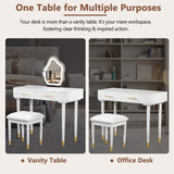 40" Modern Vanity Table Set with Mirror Touch Screen Lighted Mirror, Dressing Table and Cushioned N704P196657K