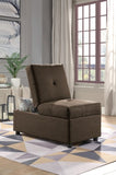 ZNTS Brown Color Stylish 1pc Storage Ottoman Convertible Chair Foam Cushioned Fabric Upholstered Solid B01166424