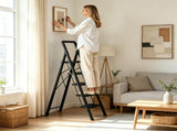 5 Step Folding Step Ladder, 330 lbs Heavy-Duty Metal Step Stool with Reinforced X-Structure, 01485233