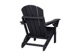 HDPE Folding Adirondack Chair with Dual Cup Holder - Composite Adirondack Chair - Black W2103P254568