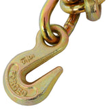 5/16" x6' Leg G70 15" Long Shank J Hook Tow Chain w/RTJ Cluster Hook & Grab Hook - 4700 lbs WLL W465133709