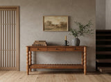 47.2'' Solid Wood Console Table for Entryway,2-Tier Wooden Sofa Table Behind Couch with Vintage W2263P510695