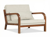 Comfy Armchair with Removable Cushions & Lumbar Pillow, Ergonomic Accent Chair Support 400 lbs-White 10140023