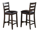 Rustic Farmhouse Transitional 5-Pc Counter Height Dining Set Square Table Wood Top Bottom Display B011P185607