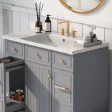 36x18" Rectangular 3 Hole Bathroom Resin Sink, Vanity Top Sink Only, Fits 4" Center WF316073AAK