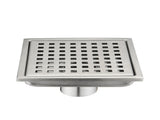 6 Inch Square Shower Drain with Removable Square Patterned Grate, 304 Stainless Steel with Flange 49499527
