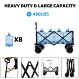 Foldable Wagon with Extended Tailgate, Extra Long Extender Wagon Cart,Beach Wagon Cart Heavy Duty W321P269238