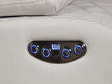 BENZ LED & Power Reclining Loveseat Made With Faux Leather in Ice Beige G150109058