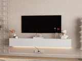 Floating TV Stand Wall Mounted with 16 Color LEDs,69" Modern TV Stand, Floating TV Cabinet W1321P292557