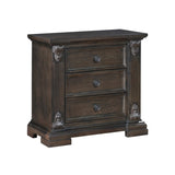 Elegant Design 3-Drawers Nightstand Traditional Vintage Bedroom Furniture 1pc Espresso Finish B011P224821