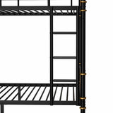 Twin XL over Twin XL Metal Bunk Bed, Industrial Detachable Bunkbeds with Safety Guard Rails for 78931135