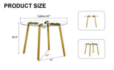Modern minimalist style circular transparent tempered glass table, tempered glass tabletop, golden W1512P359306