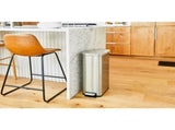 Trash Can, 7.9 Gallon Stainless Steel Slim Step Garbage Bin with Soft Close Lid, Silver 92063480