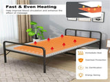 71 x 31 Inch White Massage Bed Warmer Heating Pad with 5 Heat Settings Machine Washable Design 59519668