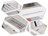White Kitchen Island with Stainless Steel Top with 2-Tier Open Shelves & Drawers for Storage 69519550