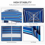 Outdoor Umbrella-Blue White 89642503