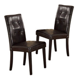 ZNTS Set of 2pc Chairs Breakfast Dining Dark Brown PU / Faux Leather Tufted Upholstered Chair HSESF00F1078