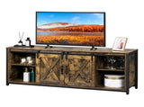 3-layer Double Barn Door with Sliding Rail X-shaped Panel TV Cabinet MDF with Triamine Retro Brown 94882860