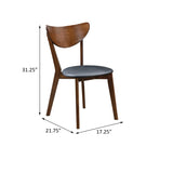 Dark Walnut and Black Open Back Side Chairs B062P145496