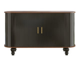 39" Fluted Liquor & Coffee Bar with 6 Wine Racks and 3 Glass Holders, Mid-Century Modern Bar 77343016