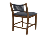 Arno Indoor Upholstered Wooden Counter Stool, Walnut Finish with Charcoal Upholstery and Black Rope, N775P366302B