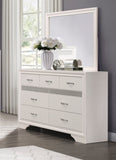 Modern Glam Dresser of 7 Drawers White and Silver Glitter Hidden Jewelry Drawers Ball Bearing Glides B011P149827