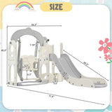 ZNTS Toddler Slide and Swing Set 5 in 1, Kids Playground Climber Slide Playset with Telescope, 54799522