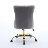 A&A Furniture Office Chair,Modern Velvet Upholstered Tufted Button Home Office Chair with Golden W1143P292468